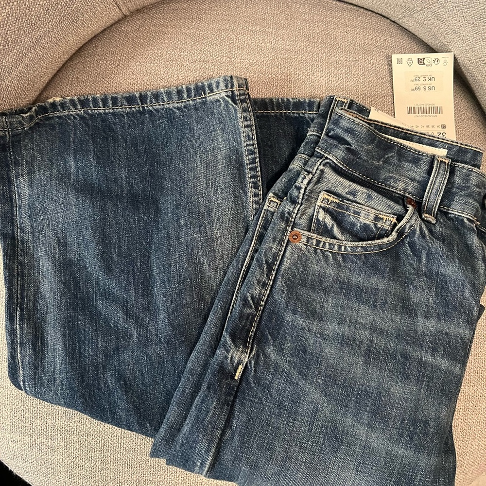Zara High Rise Wide Leg Jeans